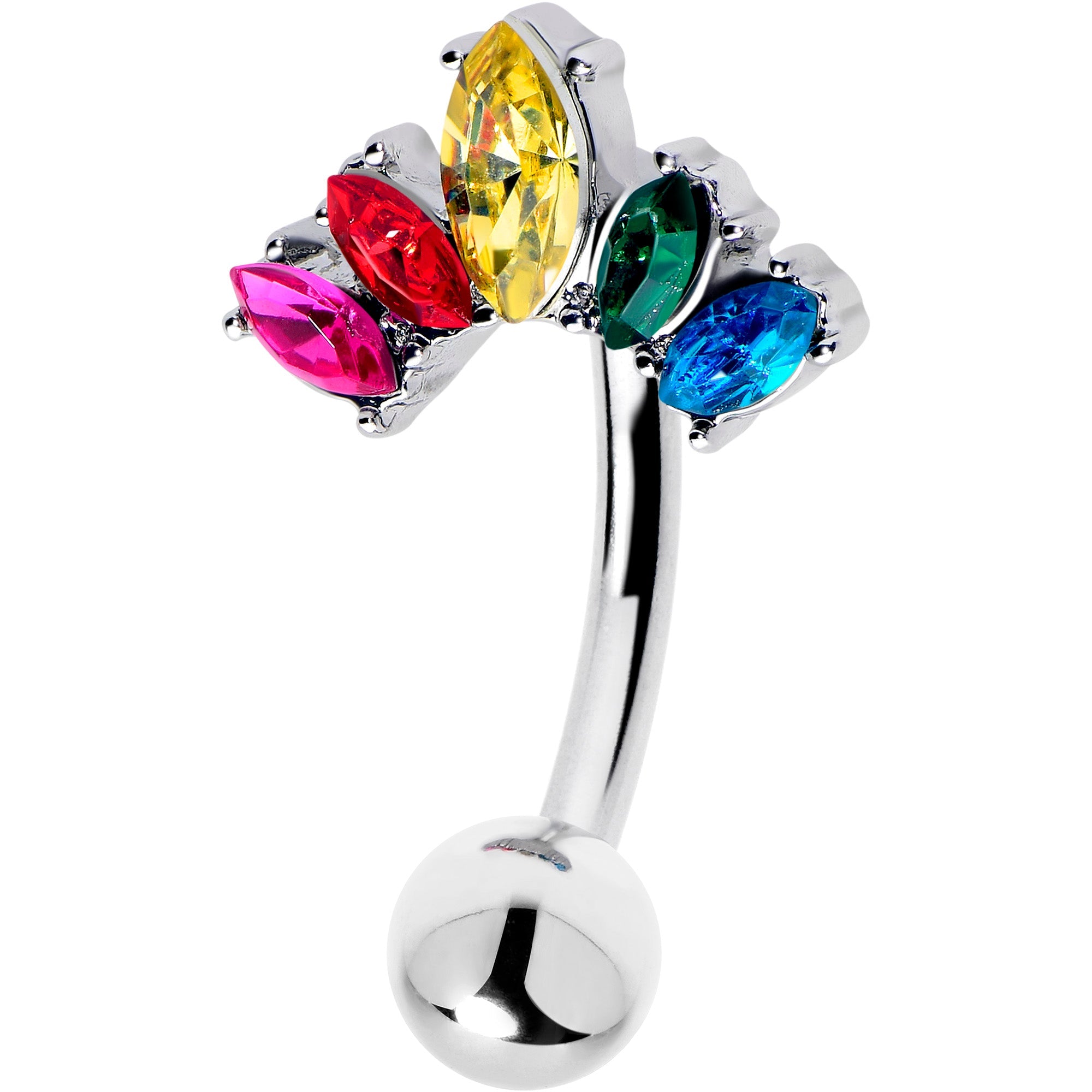 BodyCandy Rainbow Gem Pride Fancy Glam Belly Ring — lifestyle context