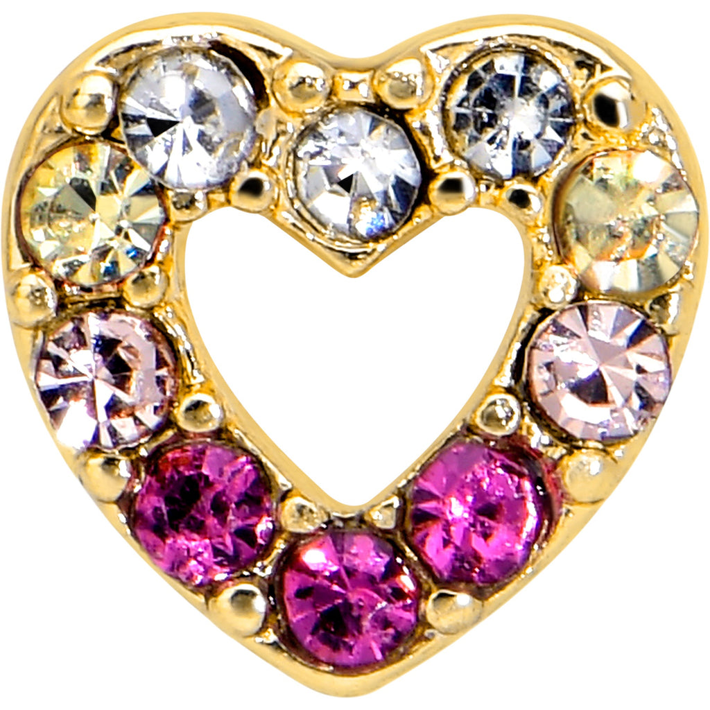 BodyCandy 20G Romance Gem Open Heart L Shape Nose Ring — back view