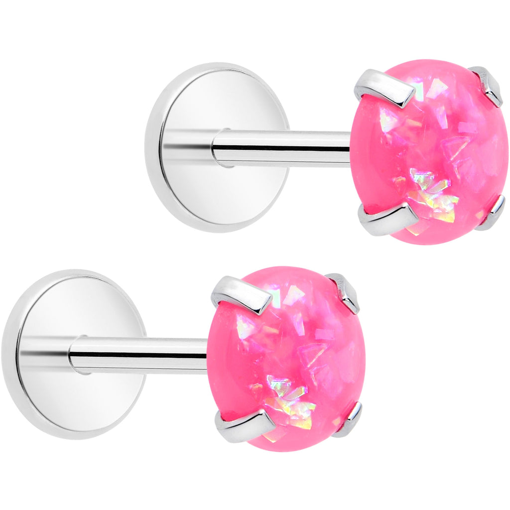 BodyCandy 4mm Synthetic Opal Threadless Flat Back Earrings — packaging