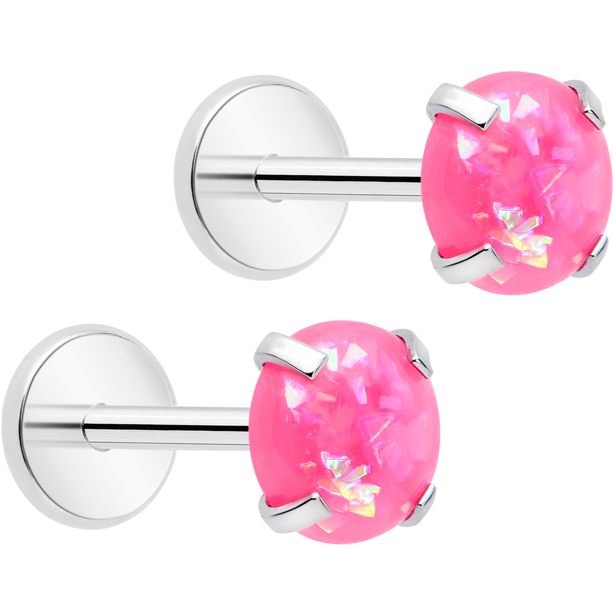 BodyCandy 4mm Synthetic Opal Threadless Flat Back Earrings — packaging