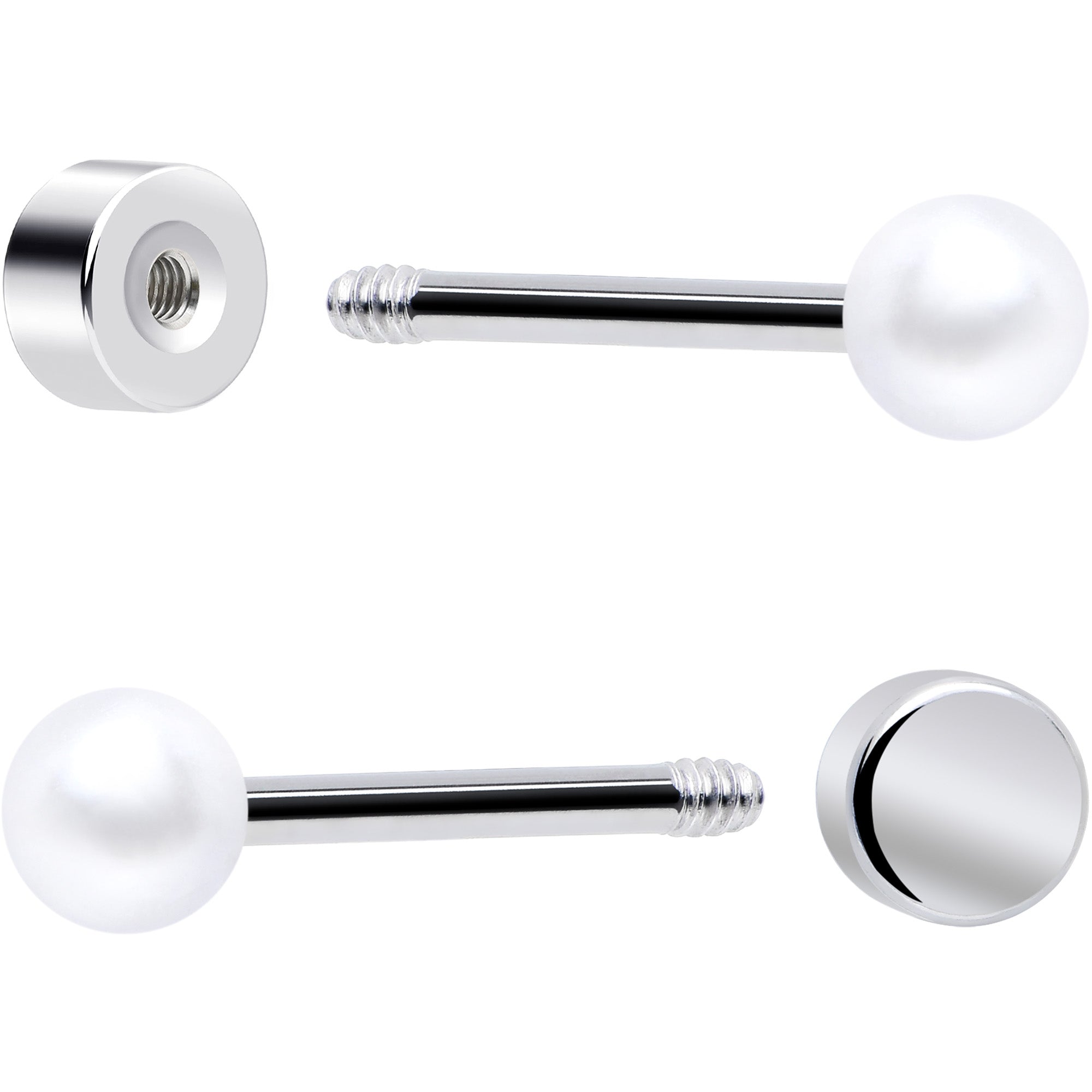 BodyCandy 20G Clear Gem White Orb Flatback Earring Set of 6 — lifestyle context