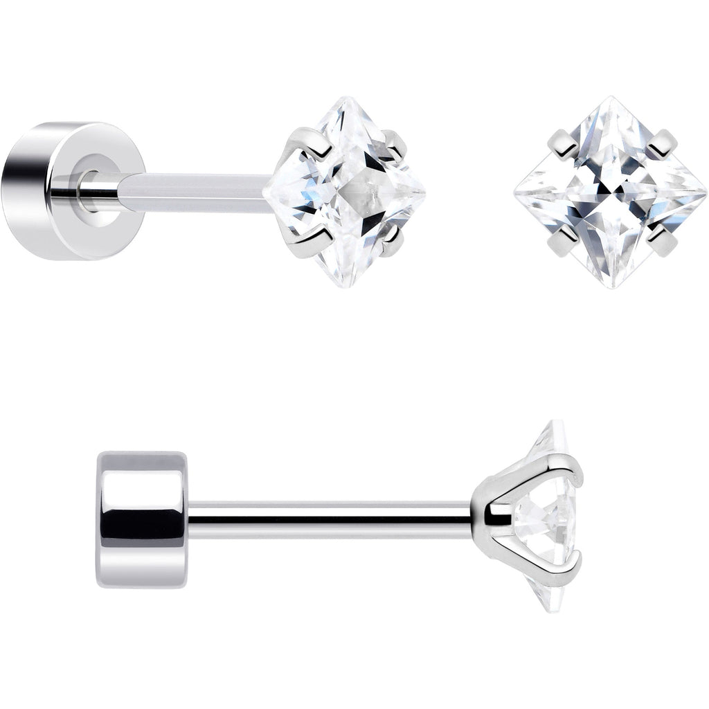 BodyCandy 20G Clear Gem White Orb Flatback Earring Set of 6 — alternative angle