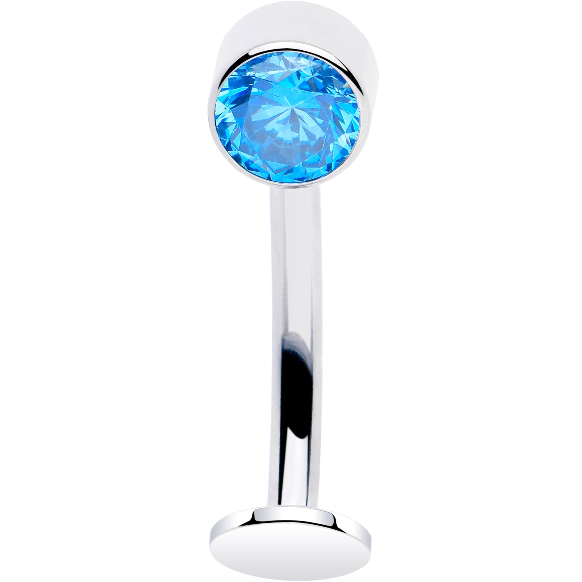 BodyCandy Bezel Gem Titanium Threadless Floating Belly Ring — back view