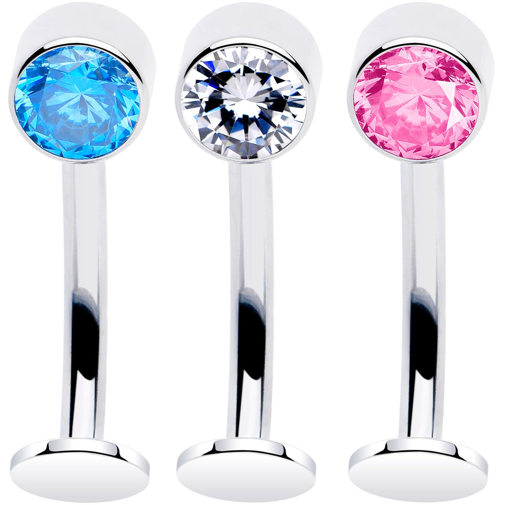 BodyCandy Bezel Gem Titanium Threadless Floating Belly Ring — main product shot