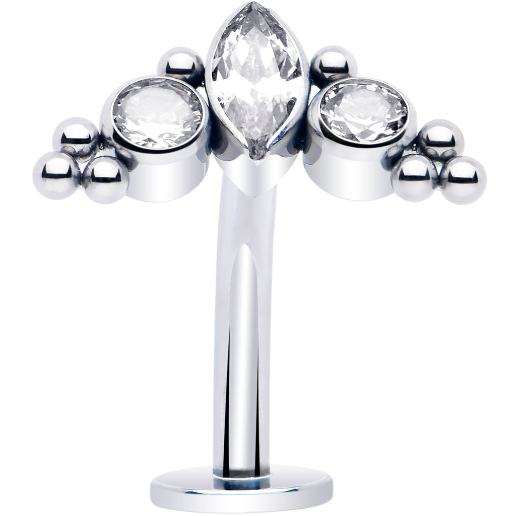 BodyCandy Gem Trio Titanium Push In Threadless Floating Belly Ring — alternative angle