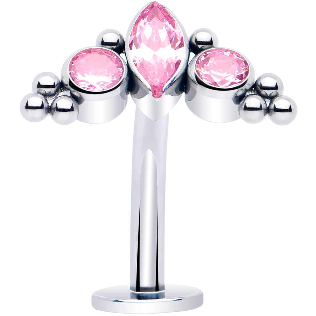 BodyCandy Gem Trio Titanium Push In Threadless Floating Belly Ring — in-use photo