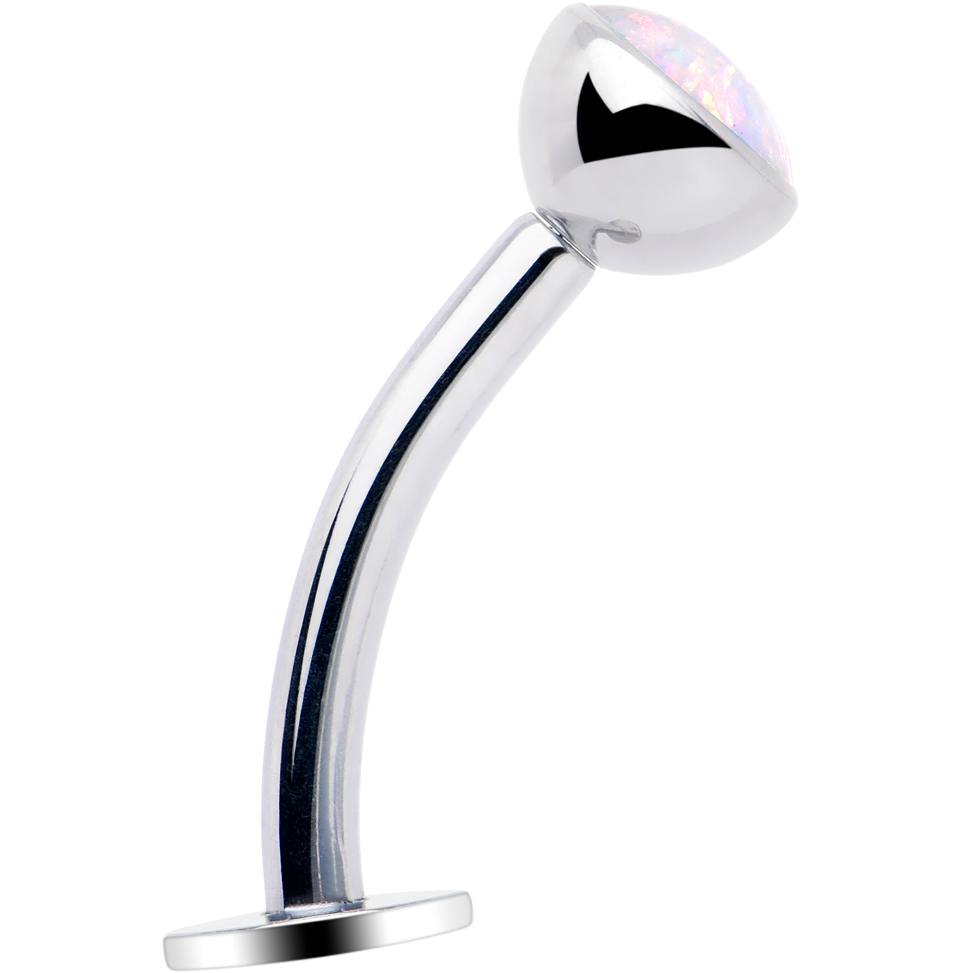 BodyCandy Synthetic Opal Bezel Titanium Threadless Floating Belly Ring — lifestyle context