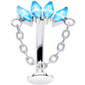 BodyCandy Gem Chain Dangle Titanium Push In Threadless Floating Belly Ring — side view