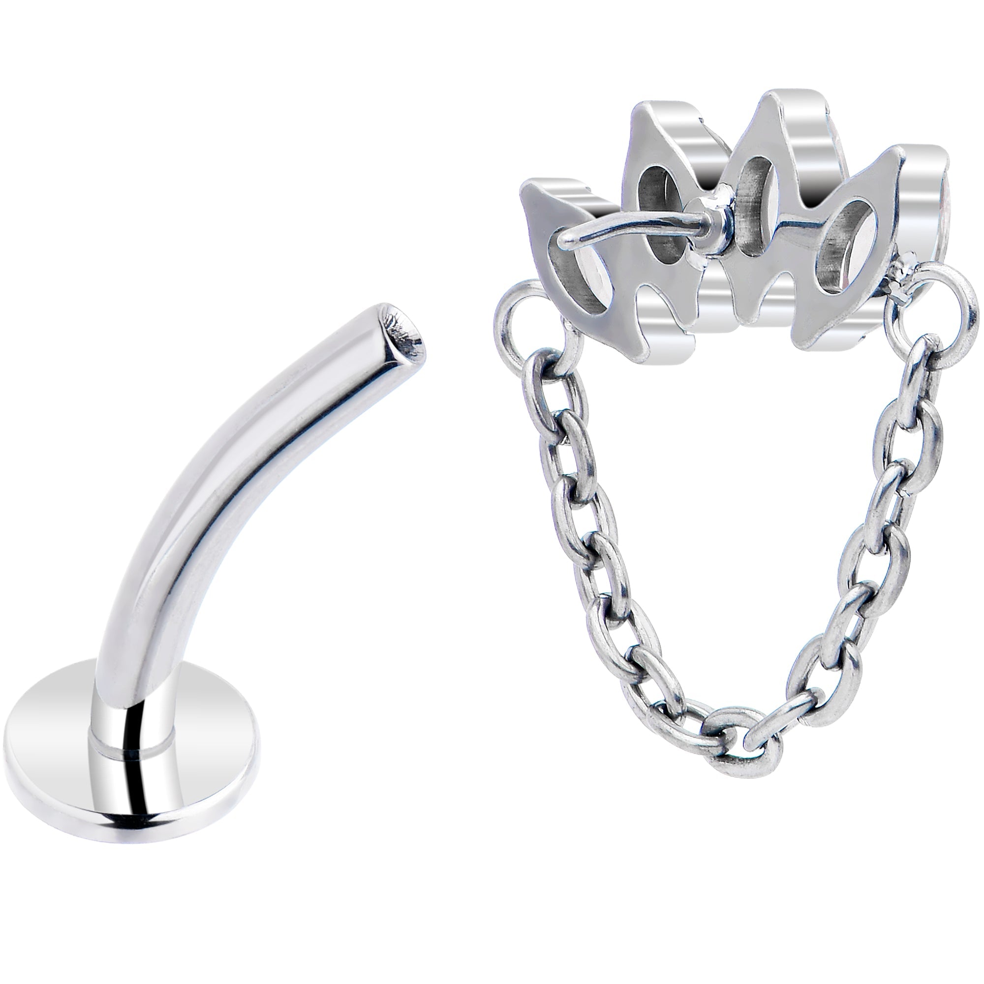 BodyCandy Gem Chain Dangle Titanium Push In Threadless Floating Belly Ring — lifestyle context