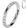 BodyCandy Implant Grade Titanium Forward CZ Double Sided Hoop Segment Ring — alternative angle
