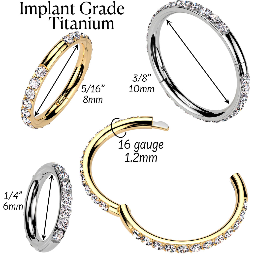 BodyCandy Implant Grade Titanium Forward CZ Double Sided Hoop Segment Ring — lifestyle context