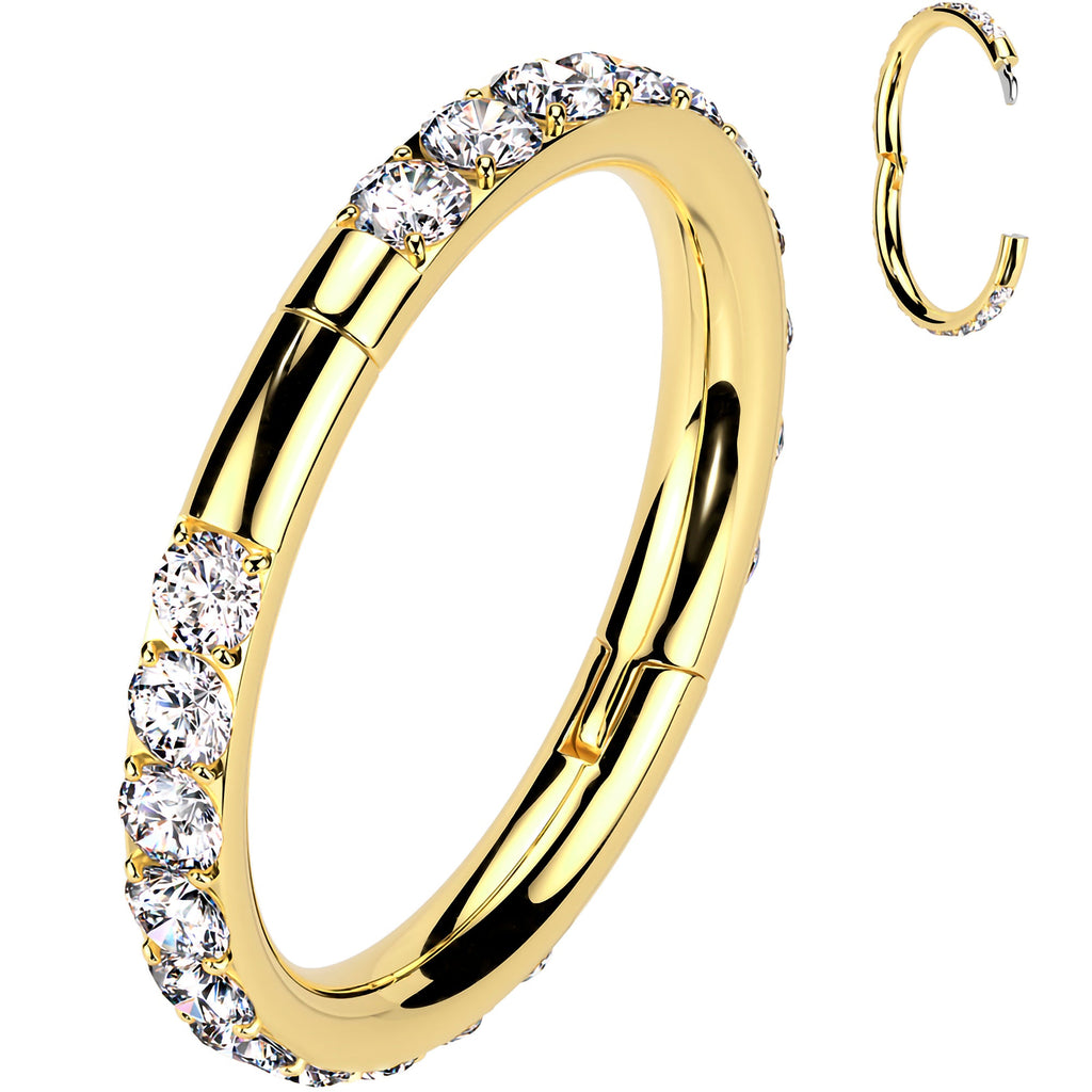 BodyCandy Implant Grade Titanium Forward CZ Double Sided Hoop Segment Ring — size reference