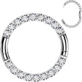 BodyCandy 16G Implant Grade Titanium CZ Double Row Hoop Segment Ring — back view