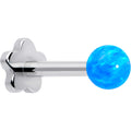 BodyCandy Titanium Reversible Flower Flat Back Stud 18G Synthetic Opal Ball — in-use photo