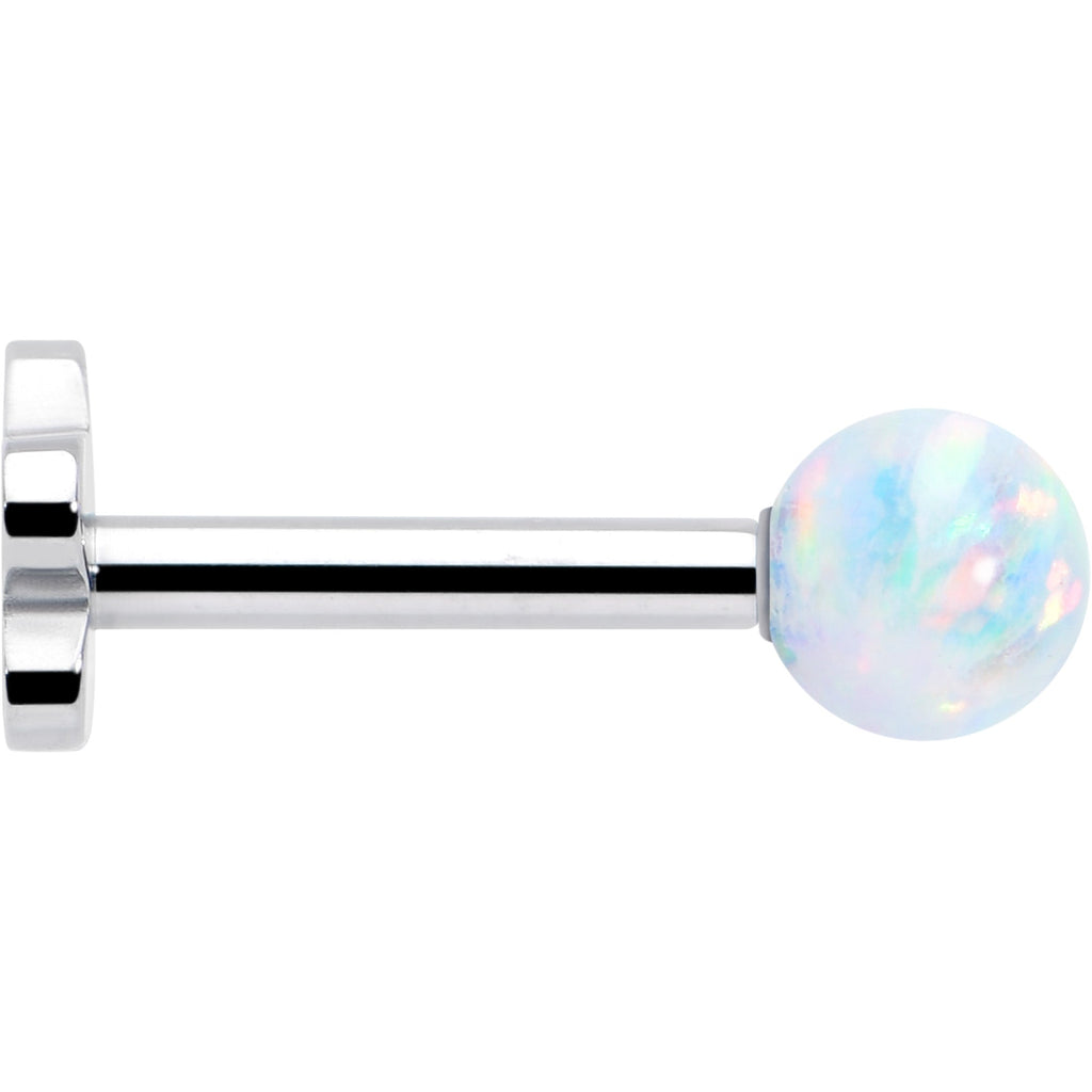 BodyCandy Titanium Reversible Flower Flat Back Stud 18G Synthetic Opal Ball — lifestyle context