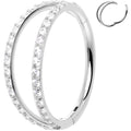 BodyCandy Micro Gem Titanium Hinged Double Nose Hoop — side view