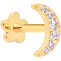 BodyCandy Titanium Flat Back Earring Gem Crescent Moon - 18G Threadless Reversible — lifestyle context