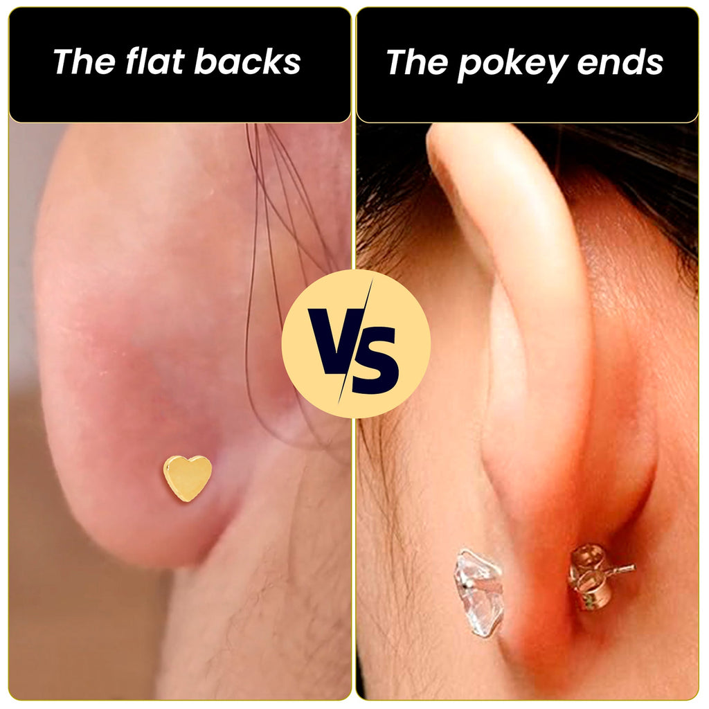 BodyCandy Titanium Flat Back Earring Trio Gem- 18G Threadless Reversible Heart — in-use photo