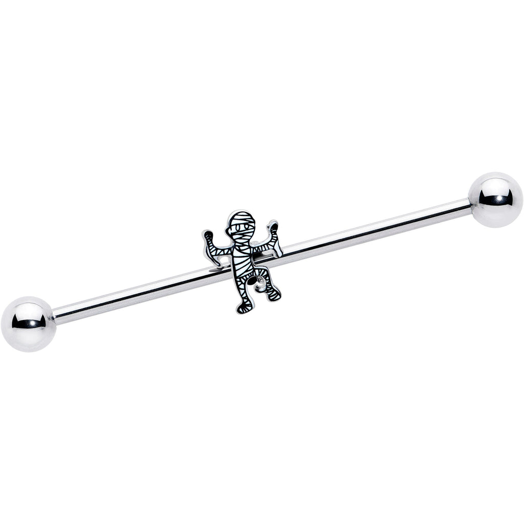 BodyCandy 14G Two Tone Halloween Mummy Industrial Barbell 38mm — main product shot
