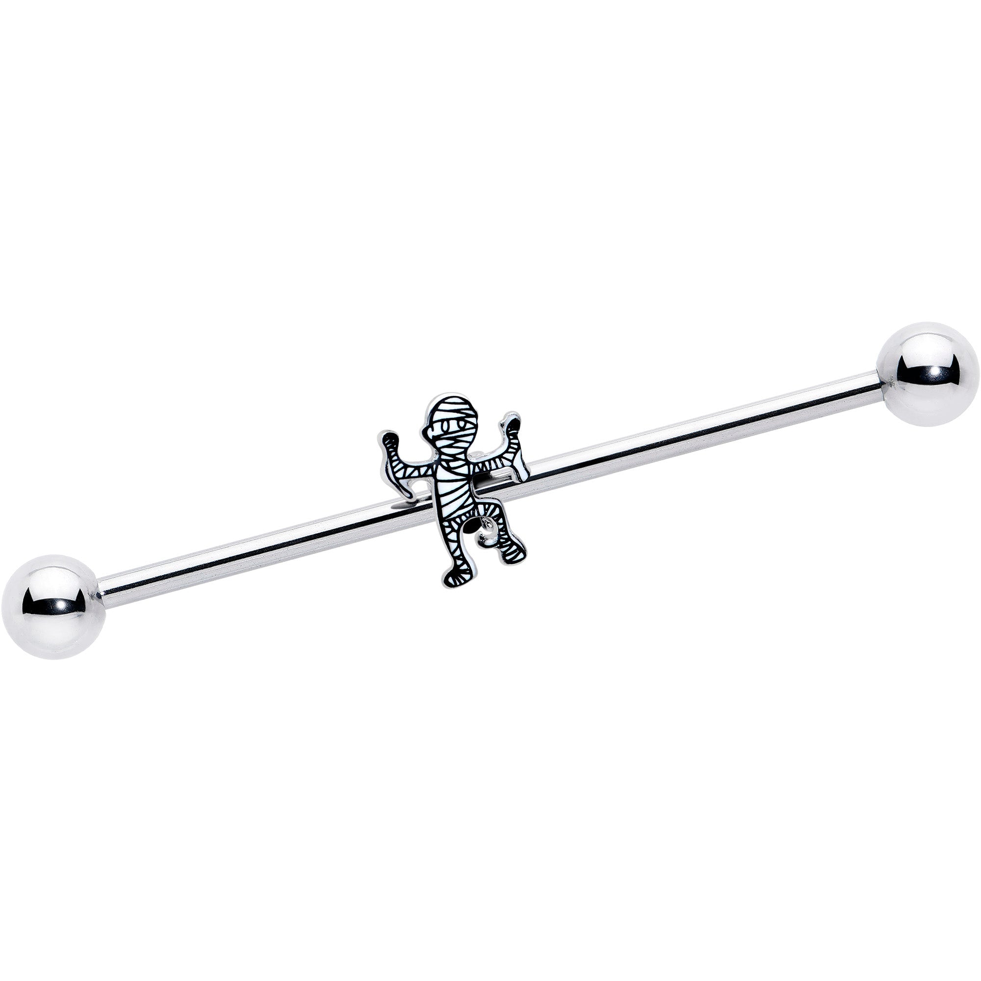 BodyCandy 14G Two Tone Halloween Mummy Industrial Barbell 38mm — main product shot