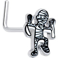 BodyCandy 20G 7mm Two Tone Halloween Mummy L Shape Nose Ring — main product shot