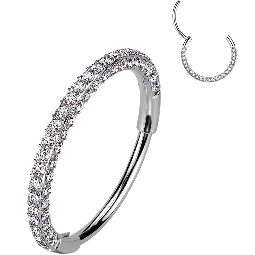 BodyCandy 20G Implant Grade Titanium Triple Sided Micro Gem Hinged Nose Hoop — comparison shot