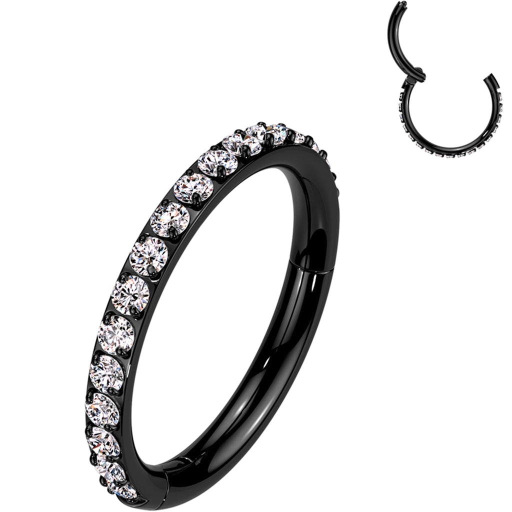 BodyCandy 18G Micro Gem Titanium Hinged Nose Hoop — alternative angle