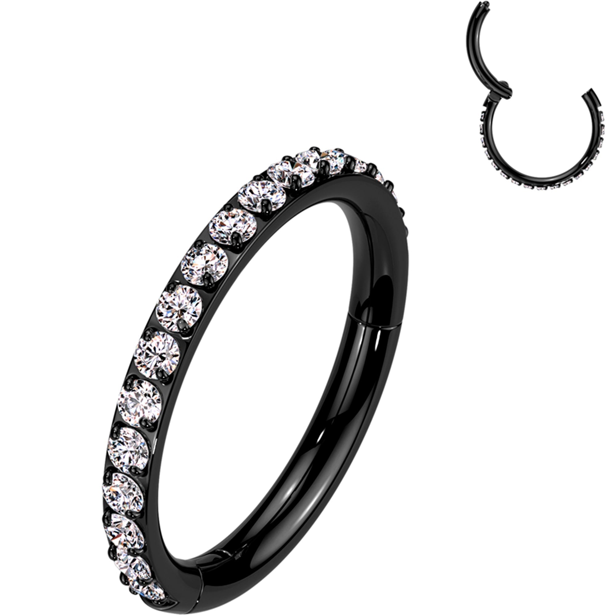 BodyCandy 18G Micro Gem Titanium Hinged Nose Hoop — alternative angle