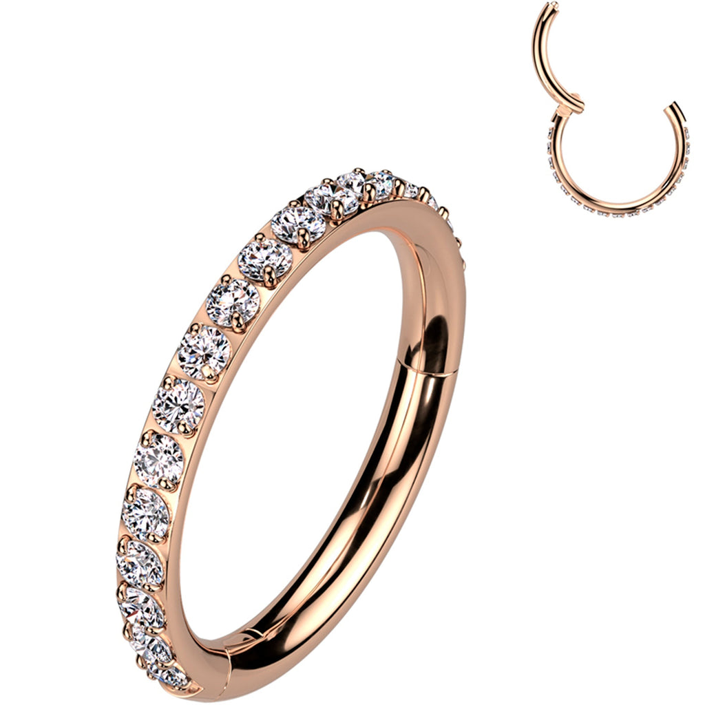 BodyCandy 18G Micro Gem Titanium Hinged Nose Hoop — back view