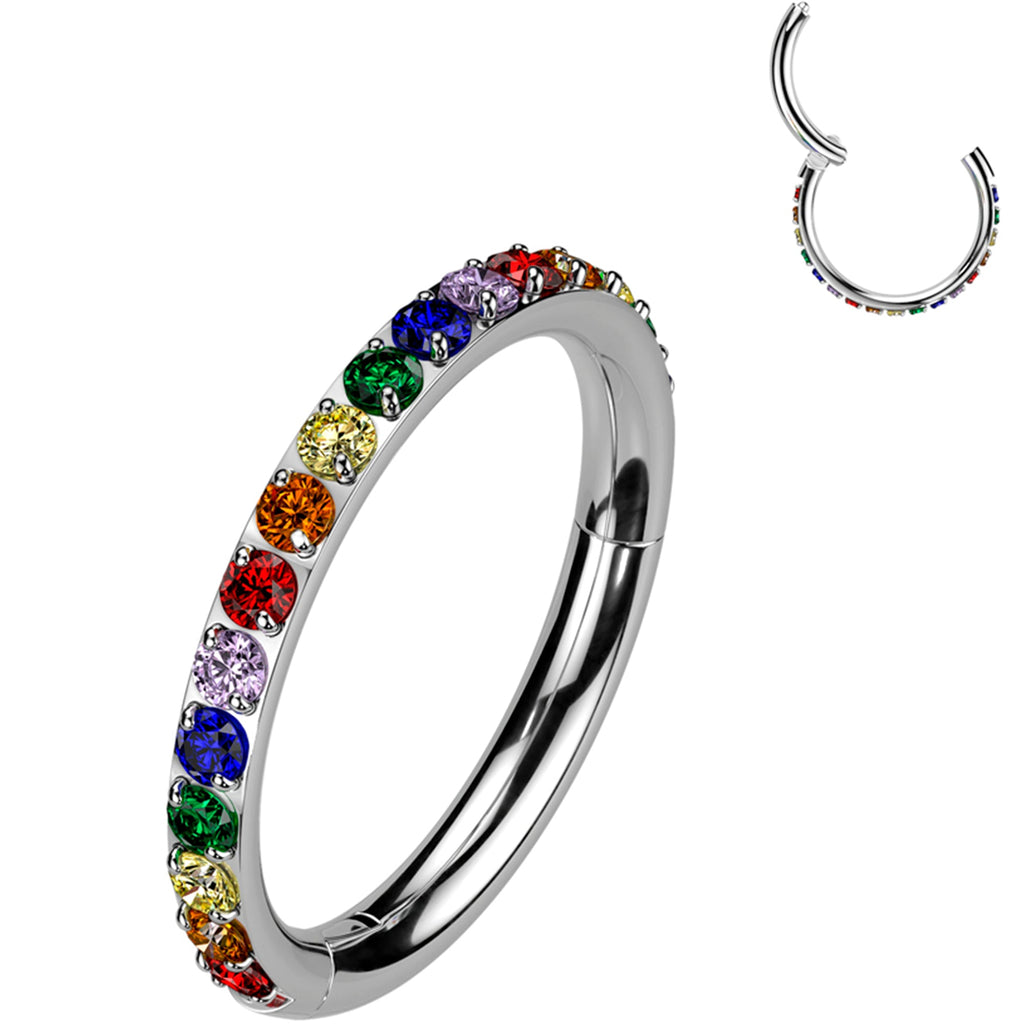 BodyCandy Micro Gem Titanium Hinged Nose Hoop — comparison shot