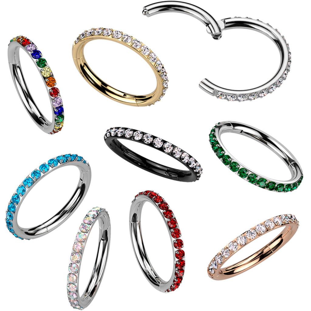 BodyCandy Micro Gem Titanium Hinged Nose Hoop — main product shot