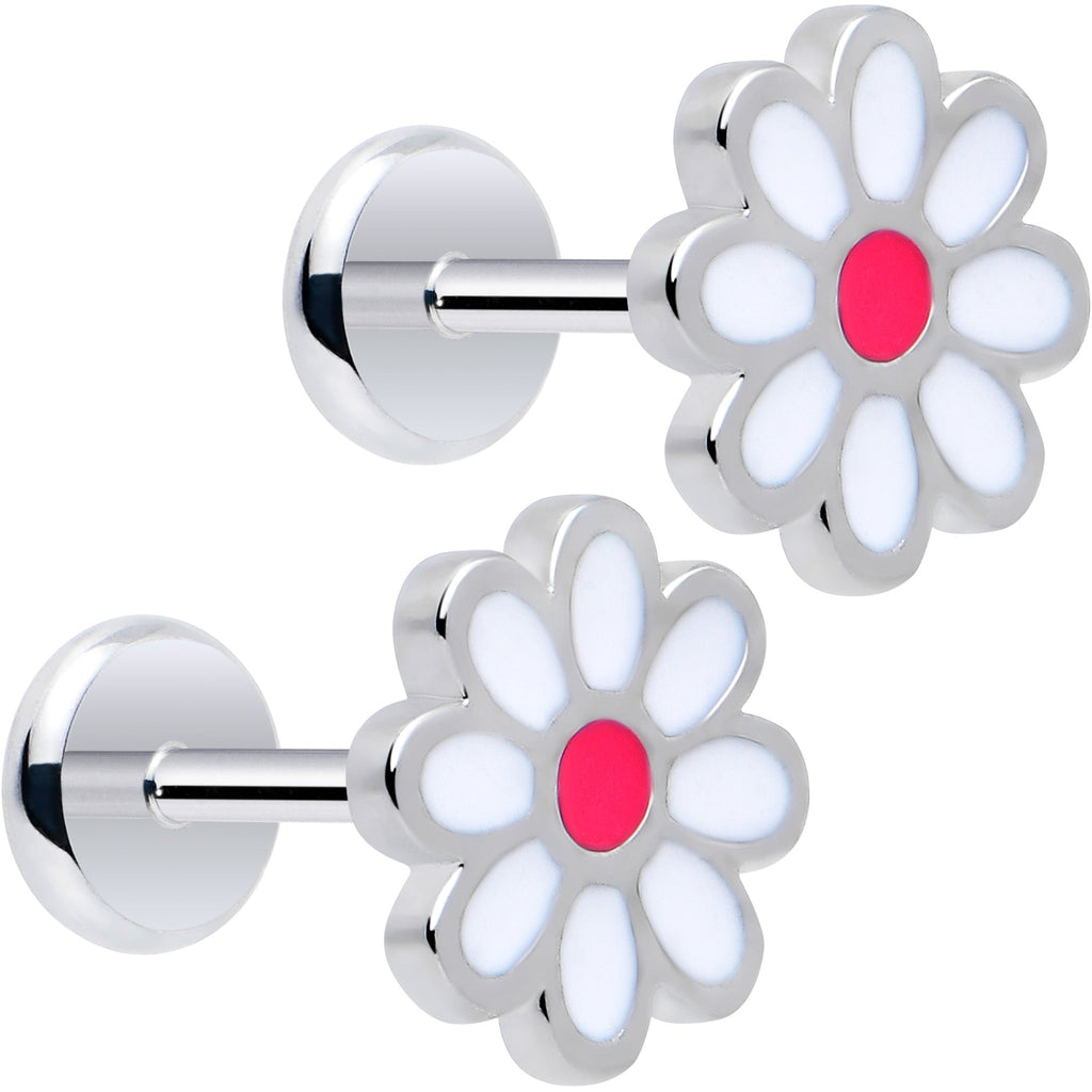 BodyCandy Daisy Flower Flat Back Stud Earrings - 1 Pair — main product shot