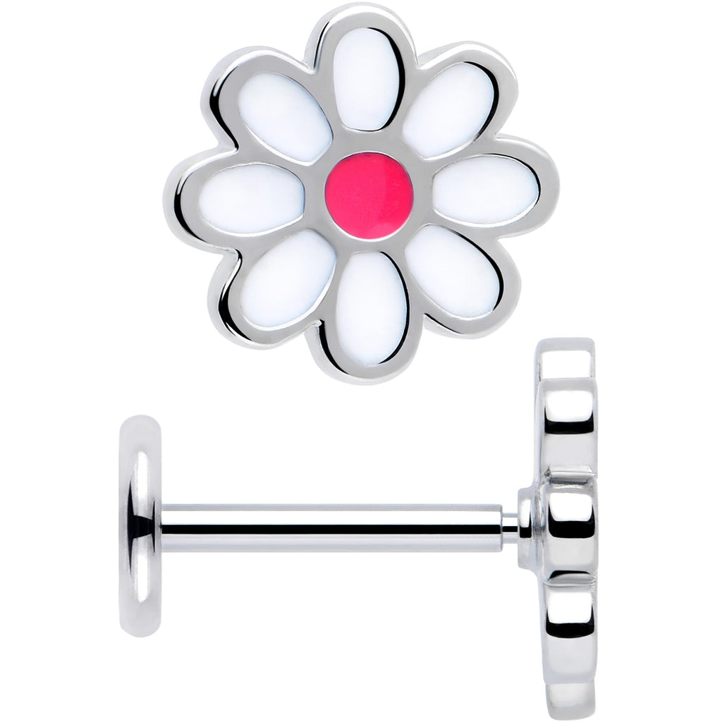 BodyCandy Daisy Flower Flat Back Stud Earrings - 1 Pair — alternative angle