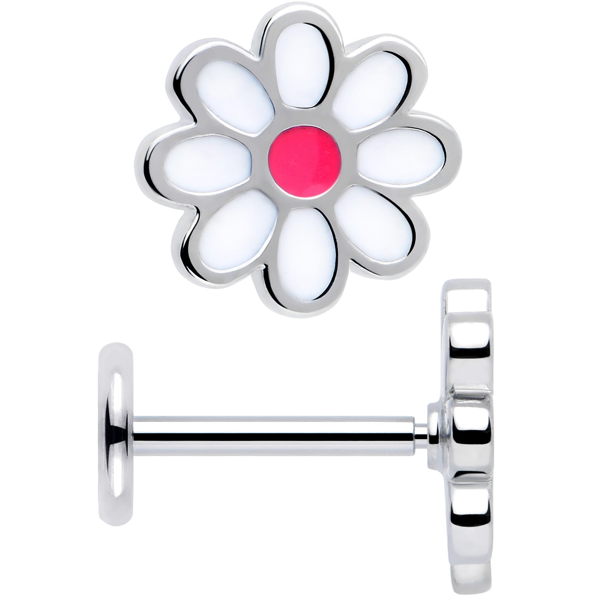 BodyCandy Daisy Flower Flat Back Stud Earrings - 1 Pair — alternative angle