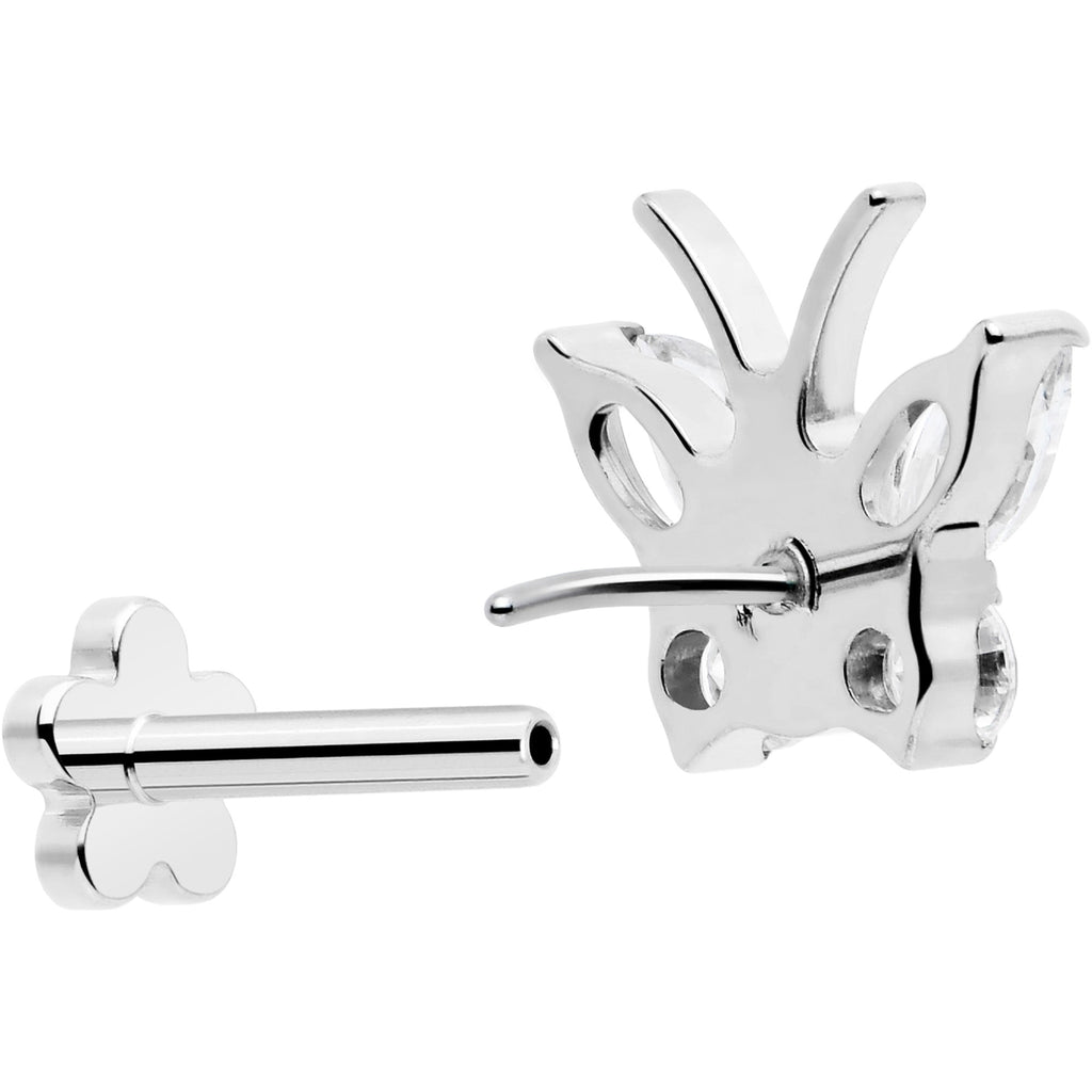 BodyCandy 16G 5/16 Titanium Reversible Flower Threadless Gem Butterfly Labret Tragus — lifestyle context