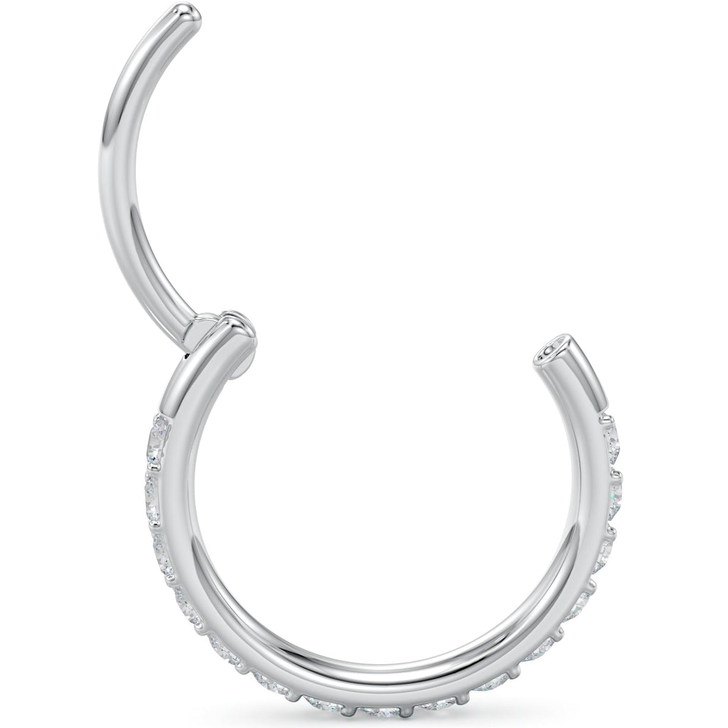 BodyCandy Micro Gem Titanium Hinged Nose Hoop — in-use photo