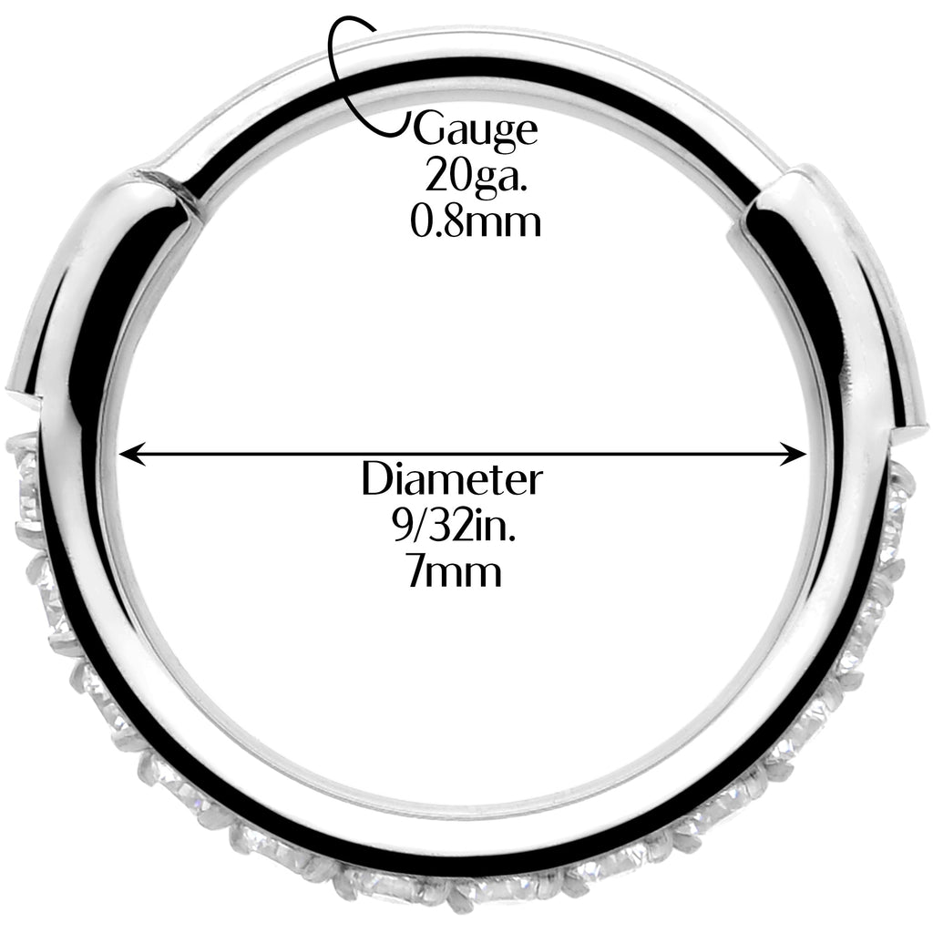 BodyCandy Micro Gem Titanium Hinged Nose Hoop — side view