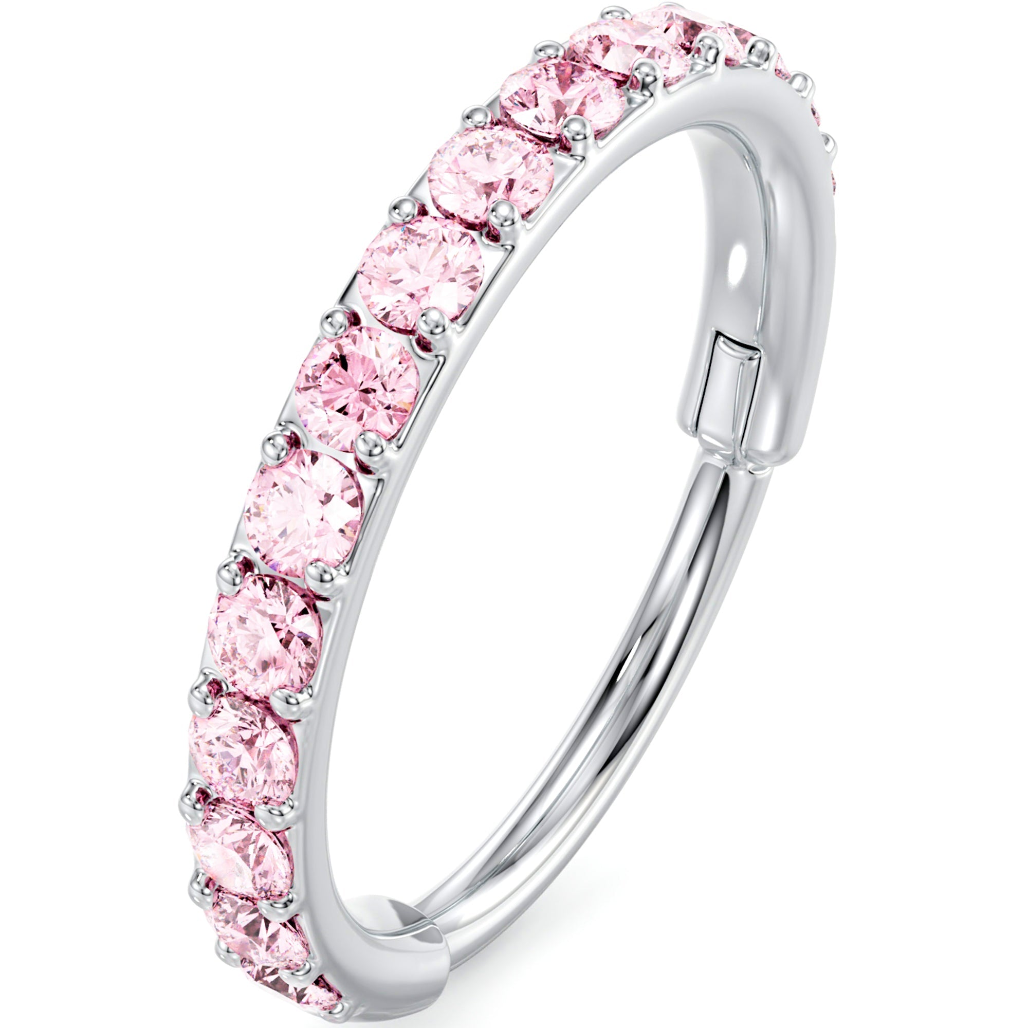 BodyCandy Micro Gem Titanium Hinged Nose Hoop — detail close-up