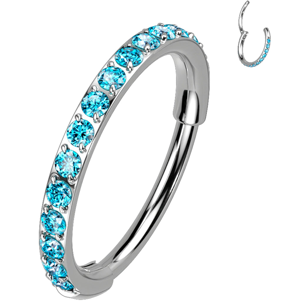 BodyCandy Micro Gem Titanium Hinged Nose Hoop — main product shot