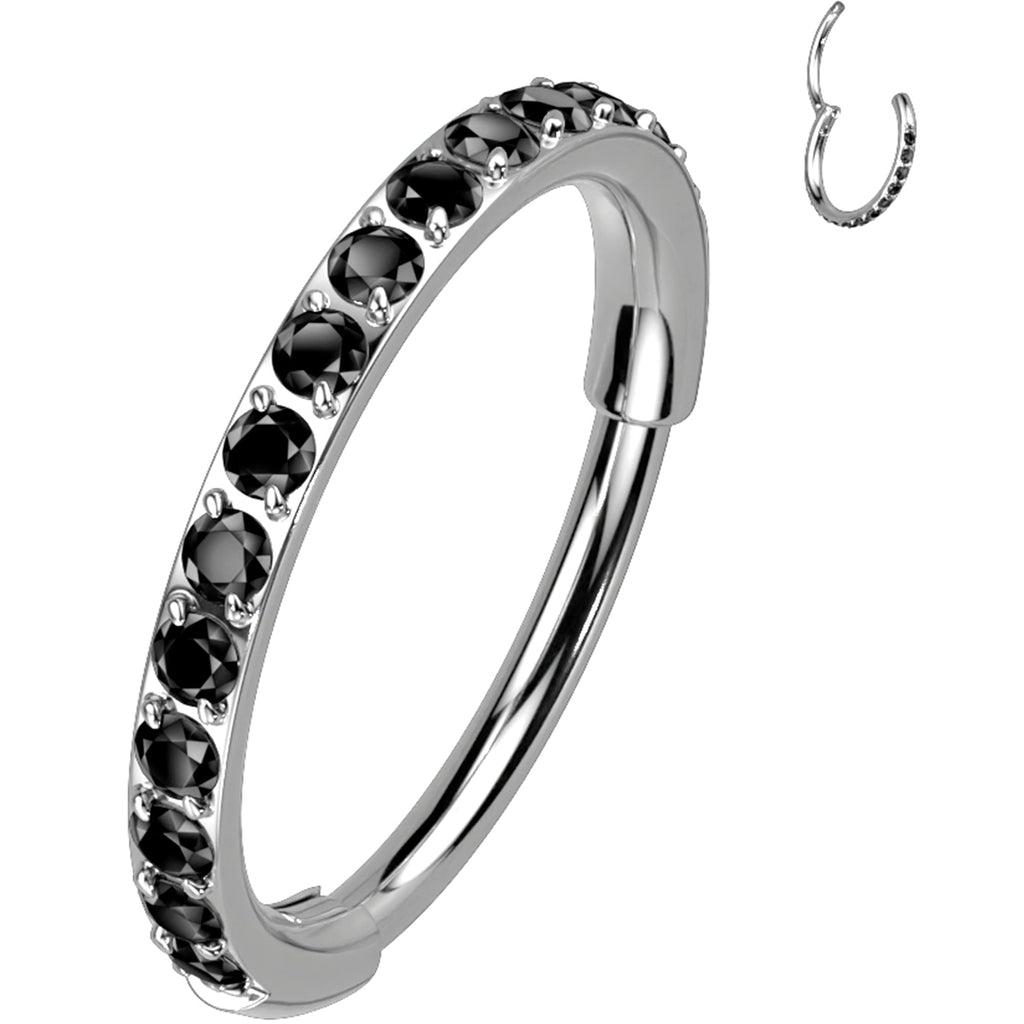 BodyCandy Micro Gem Titanium Hinged Nose Hoop — product on model