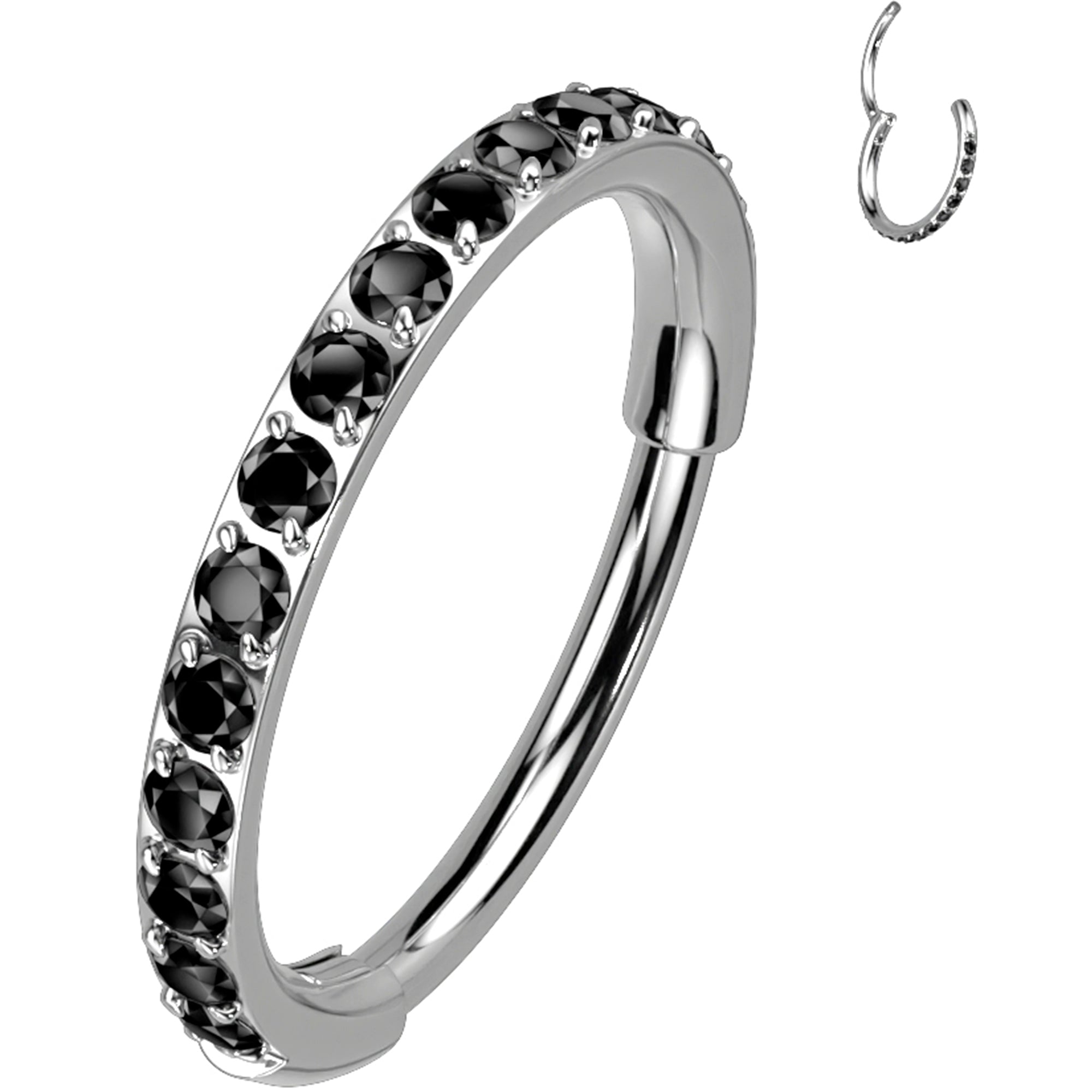BodyCandy Micro Gem Titanium Hinged Nose Hoop — product on model