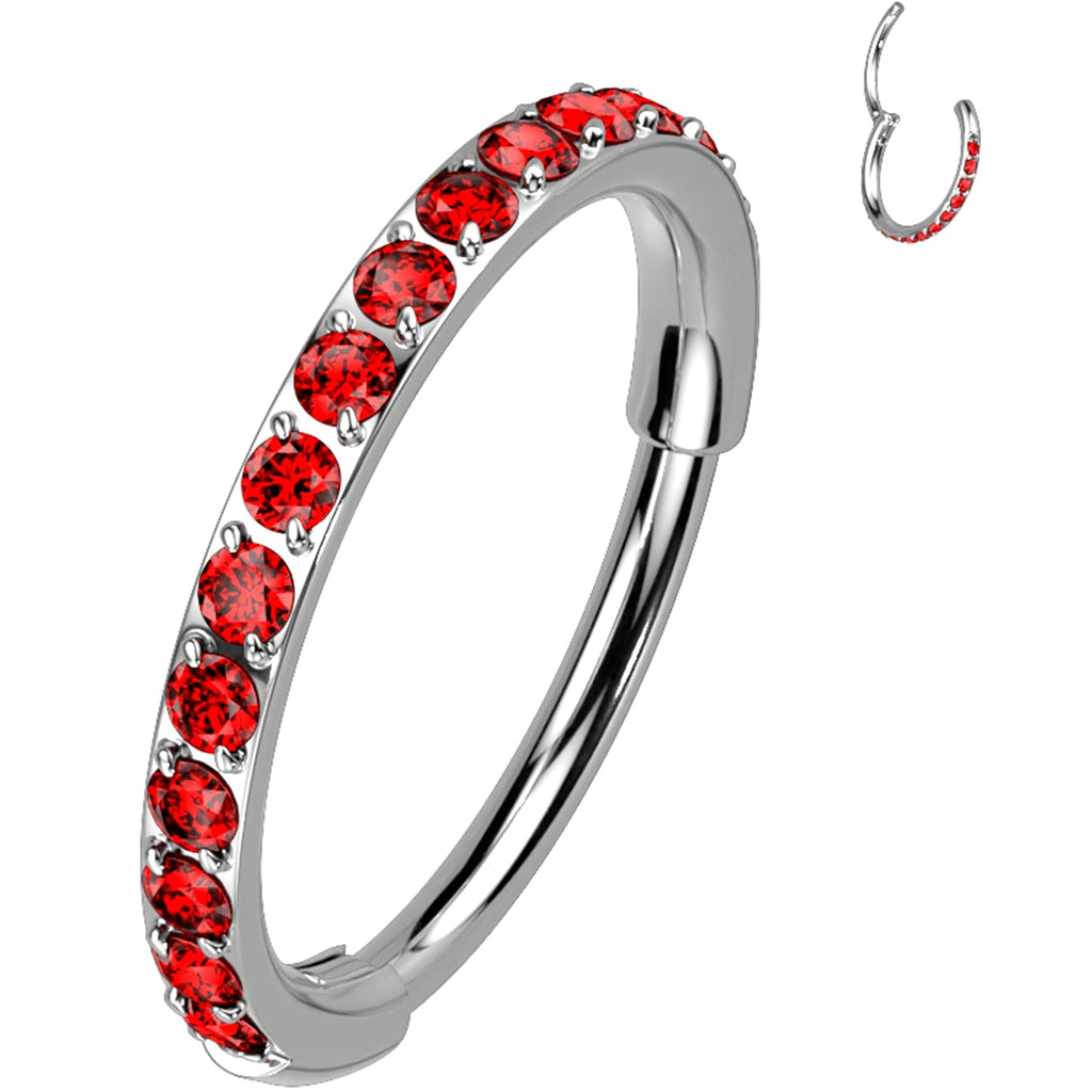 BodyCandy 18G Micro Gem Titanium Hinged Nose Hoop — fabric or material detail