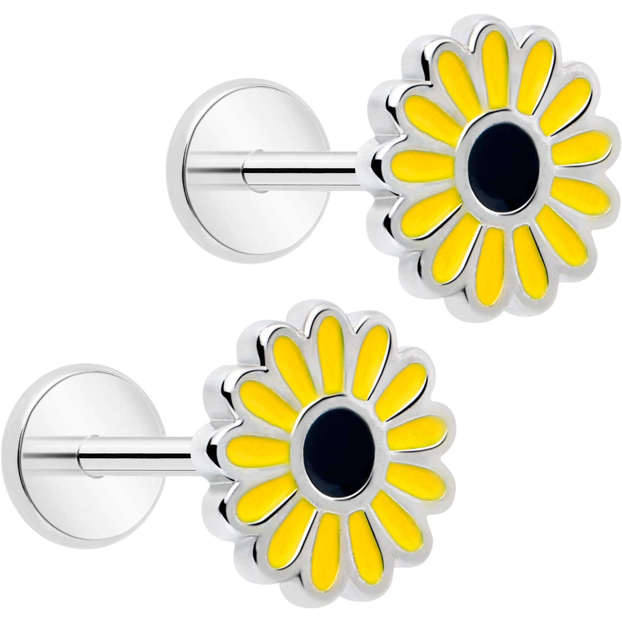 BodyCandy Cheery Sunflower Flat Back Earring Set of 2 — main product shot