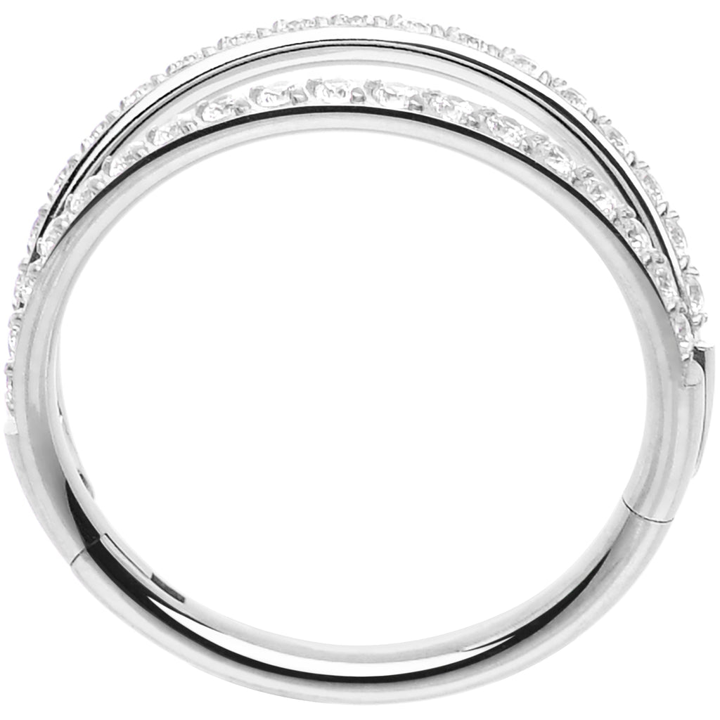 BodyCandy Micro Gem Titanium Hinged Double Nose Hoop — color detail