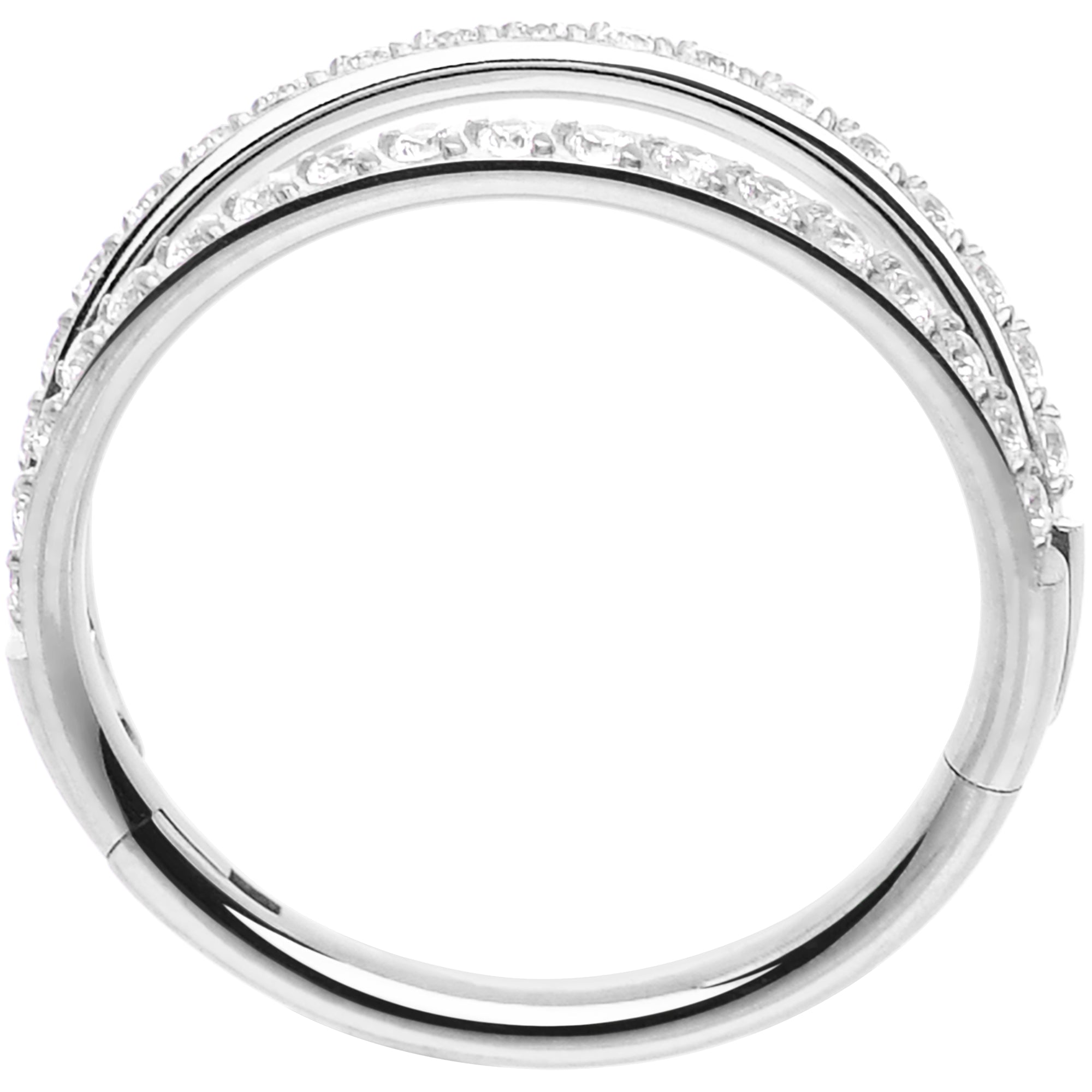 BodyCandy Micro Gem Titanium Hinged Double Nose Hoop — color detail
