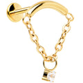 BodyCandy 18G 5/16 CZ Gem Titanium Threadless Dangle Hidden Helix Earring — back view