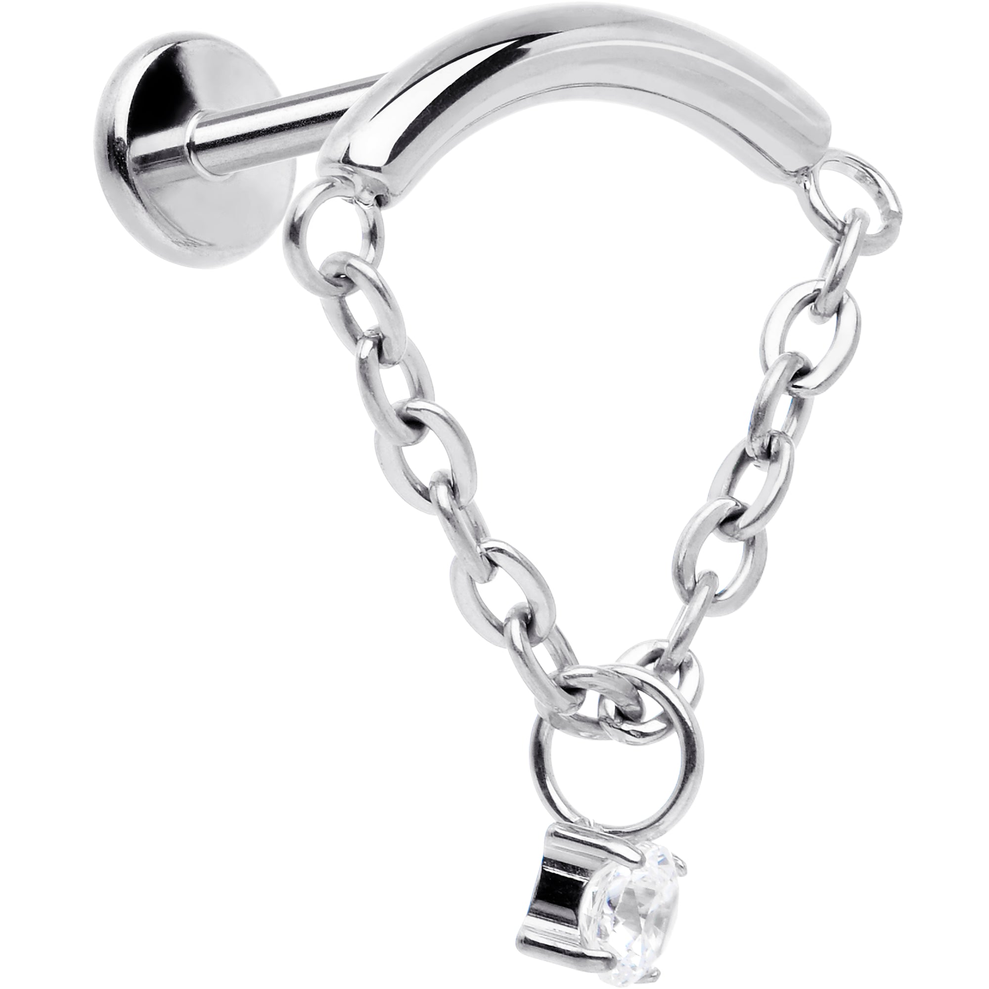 BodyCandy 18G 5/16 CZ Gem Titanium Threadless Dangle Hidden Helix Earring — alternative angle