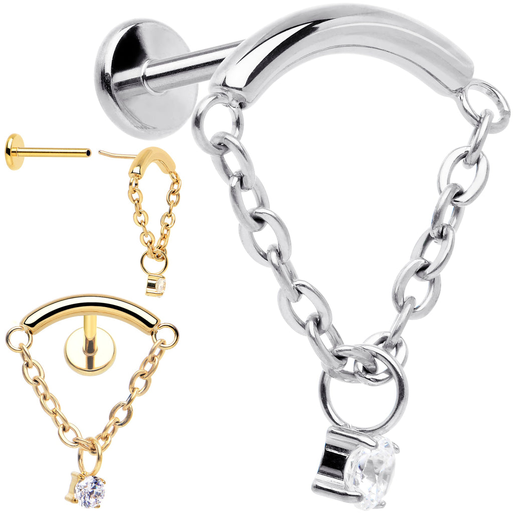 BodyCandy 18G 5/16 CZ Gem Titanium Threadless Dangle Hidden Helix Earring — main product shot
