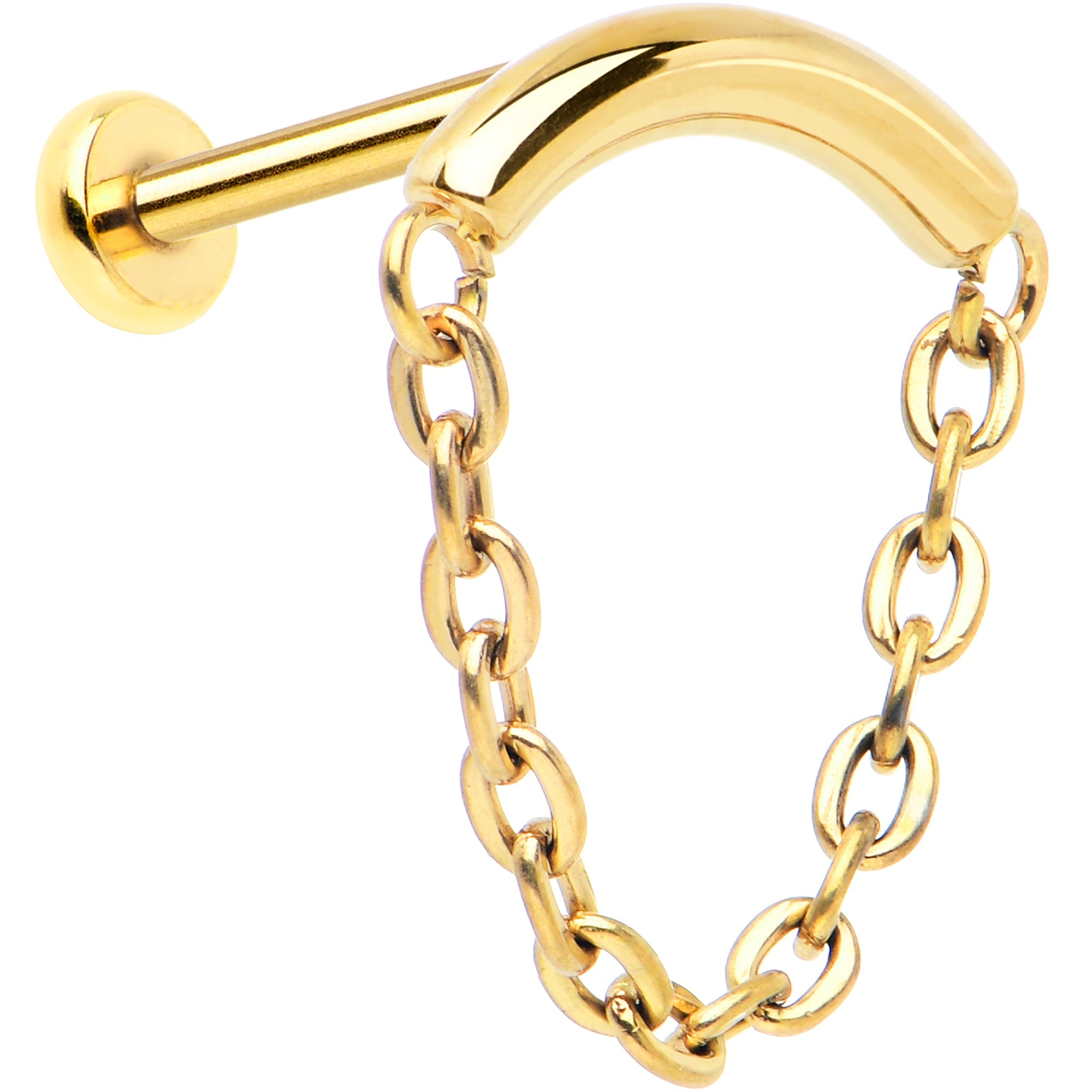 BodyCandy 18G 5/16 Titanium Threadless Chain Dangle Hidden Helix Earring — in-use photo
