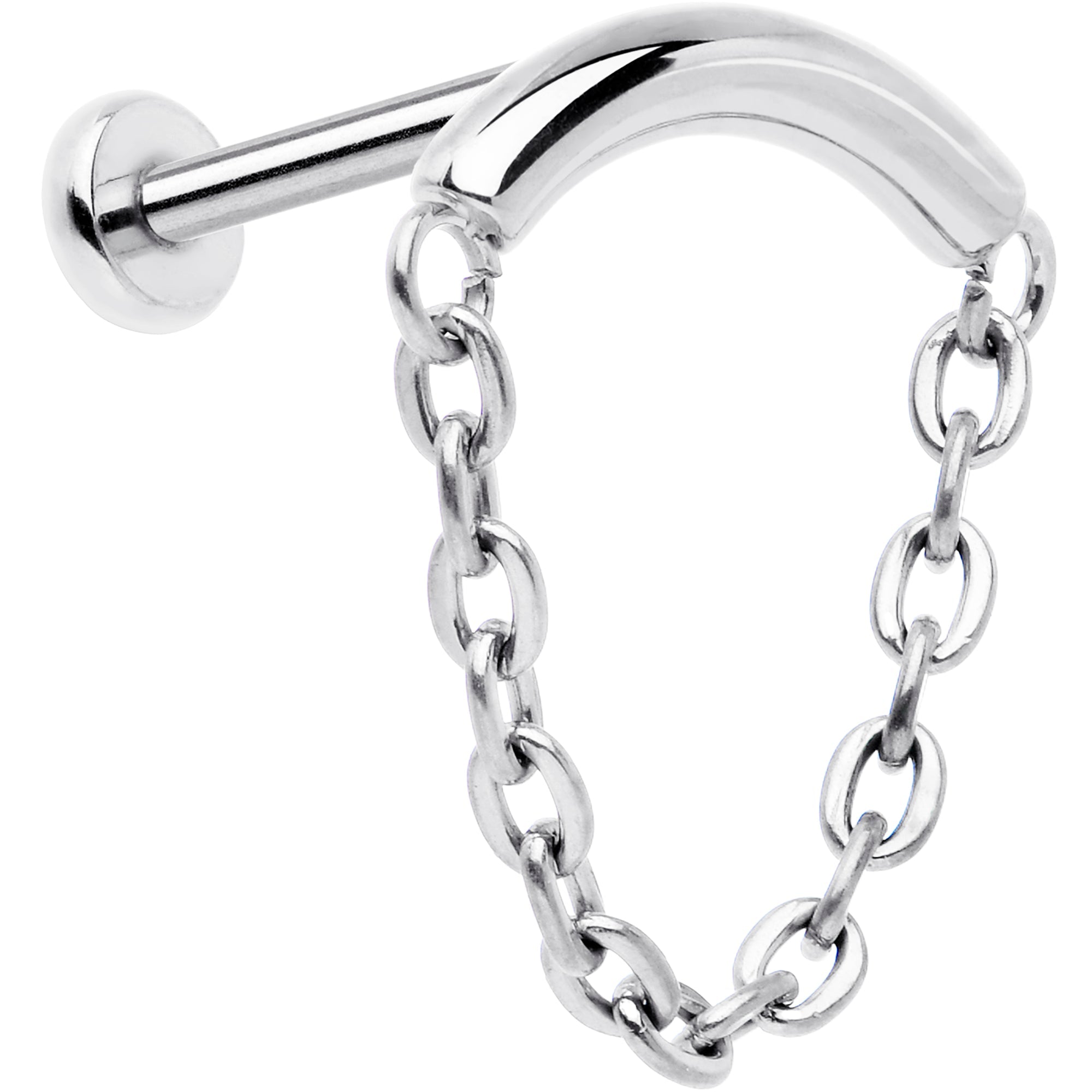 BodyCandy 18G 5/16 Titanium Threadless Chain Dangle Hidden Helix Earring — size reference